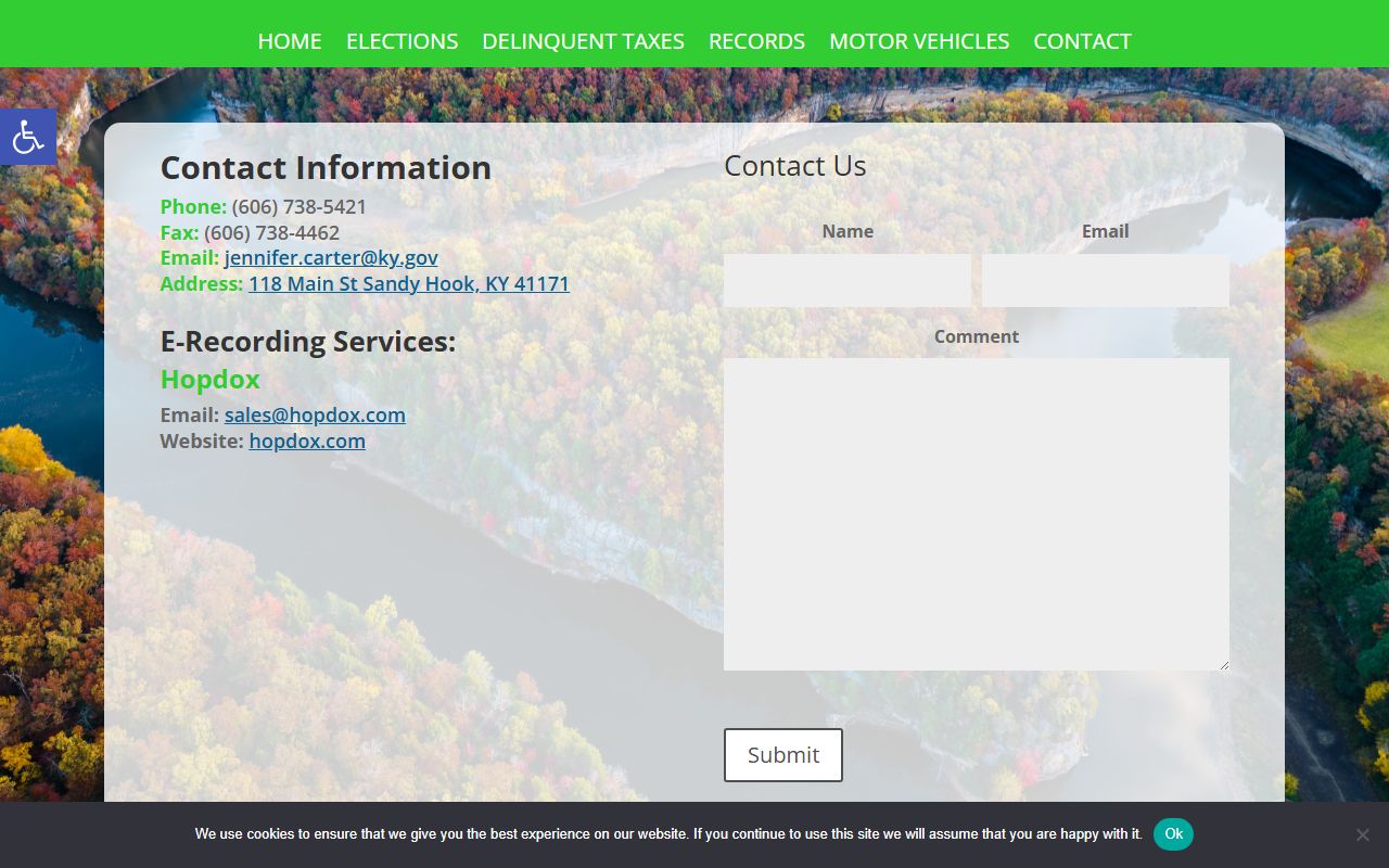 Elliott County Circuit Court Clerk certified court records contact information