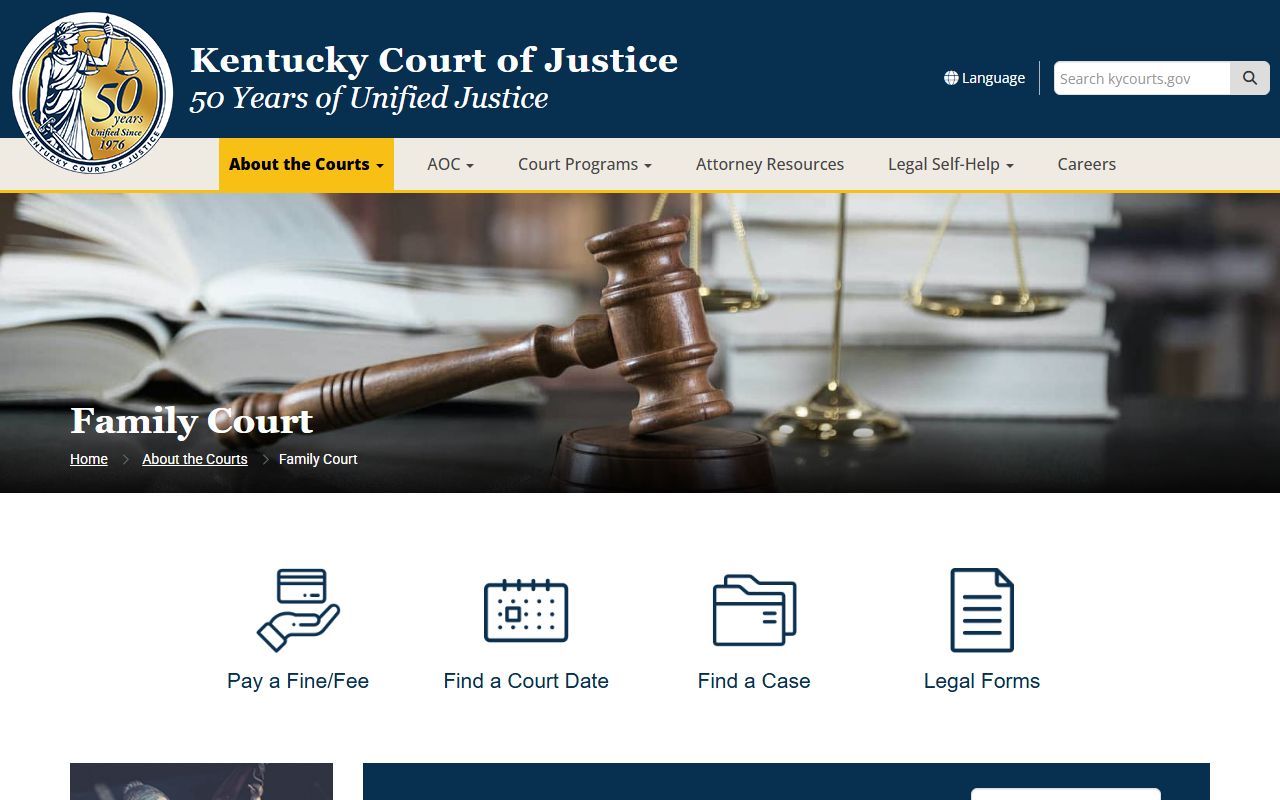 Elliott County court records Kentucky Family Court jurisdiction page