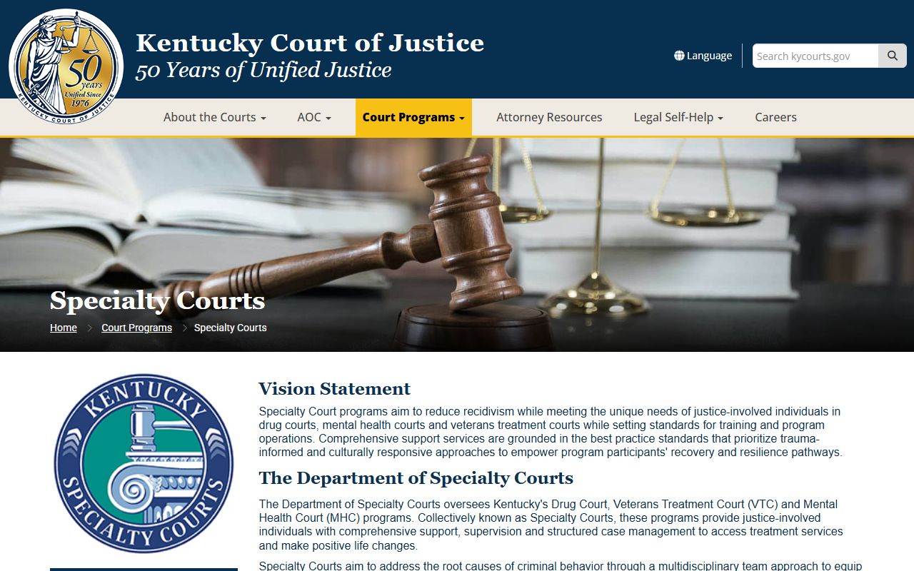 Elliott County Circuit Court Kentucky specialty courts programs