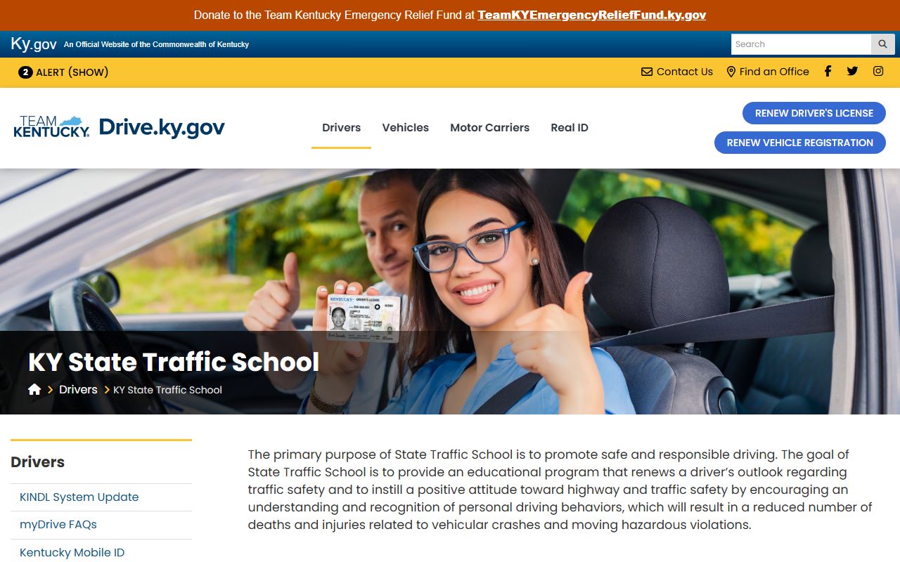 Elliott County traffic court records Kentucky state traffic school